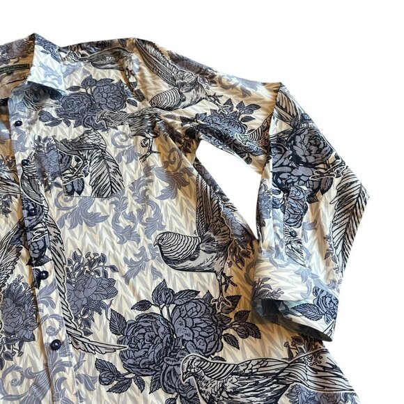 Paisley & Gray Samuel Slim Fit Button Down Shirt Long Sleeve Bird Print 18 NWOT - Picture 5 of 12